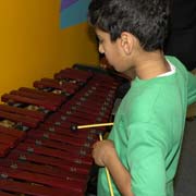 Playing a xylophone